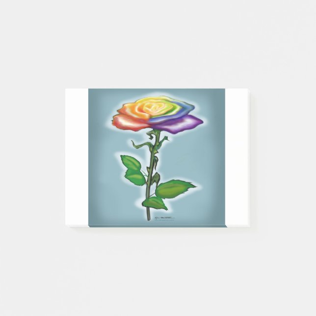 Single Rainbow Rose Post-it Notes (Front)