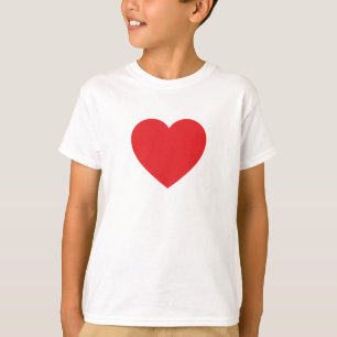Single Red Heart on a Kids Tee Shirt