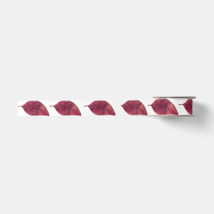 Single Red Leaf Satin Ribbon