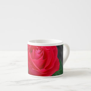 Single red rose espresso cup