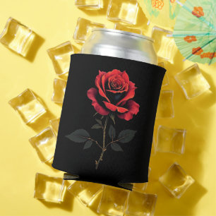 Single Red Rose Flower Lovers Gardening Can Cooler