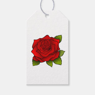Single Red Rose Gift Tags