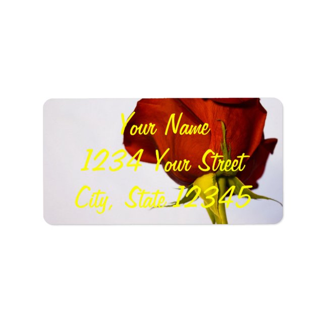 Single Red Rose Label (Front)