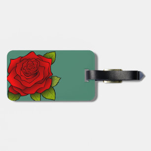 Single Red Rose Luggage Tag
