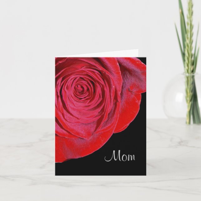 Single Red Rose Mum Card (Front)