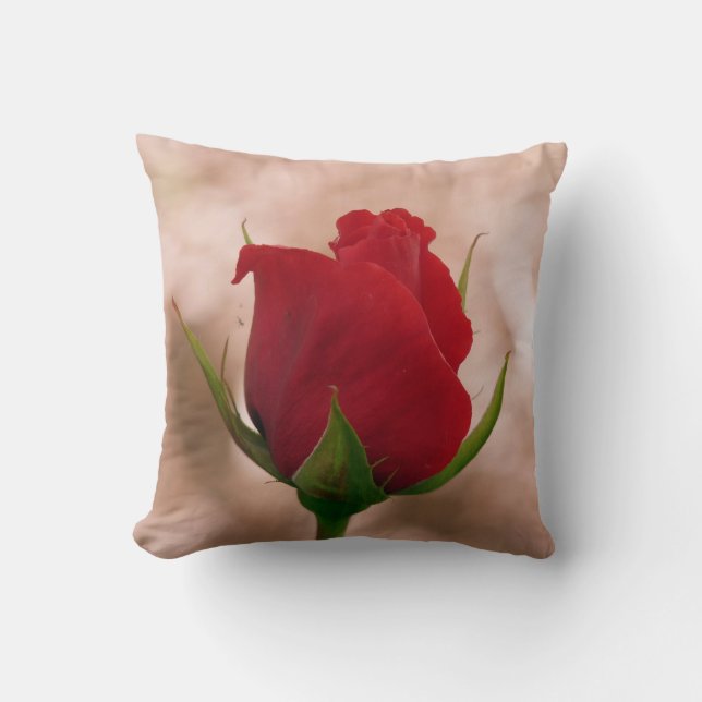 Single Red Rose Pillow/Cushion Cushion (Front)