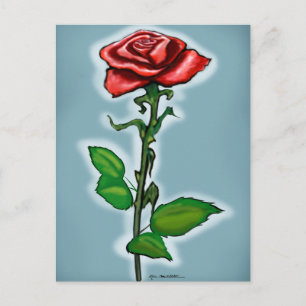 Single Red Rose Postcard