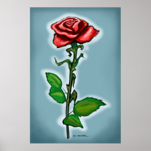 Single Red Rose Print