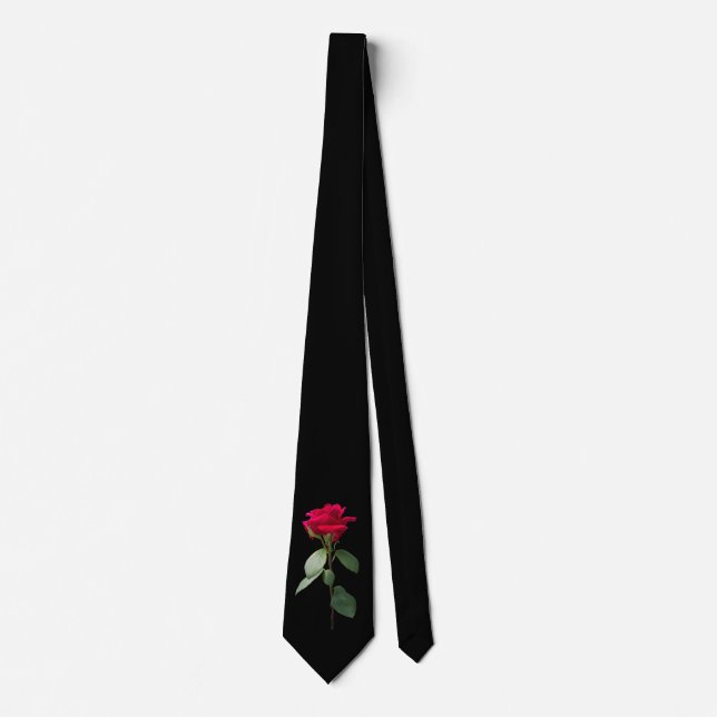 Single red rose tie (Front)