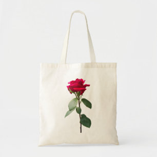 Single red rose tote bag