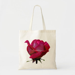 single red rose tote bag