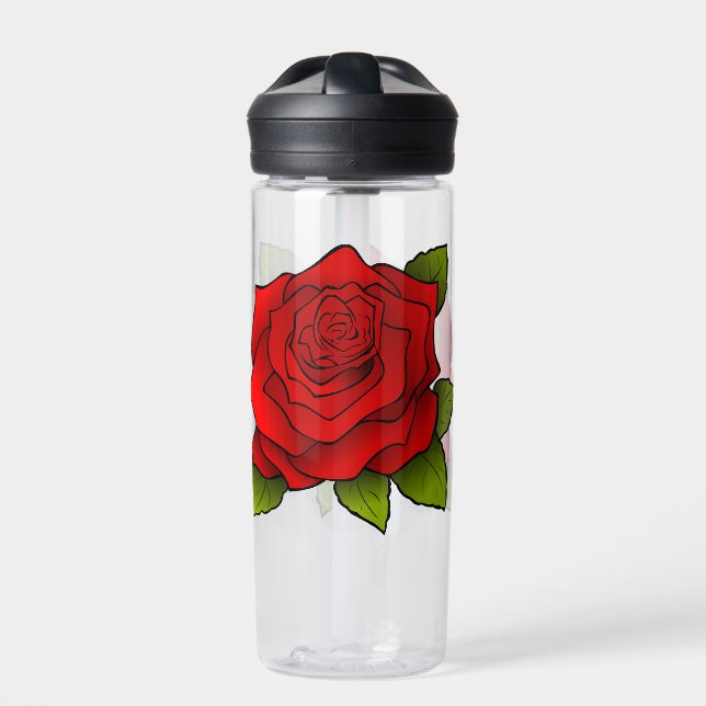 Single Red Rose Water Bottle (Front)