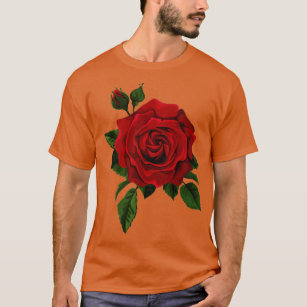 Single Red Roses Flower of Cute Red Roses Flower G T-Shirt