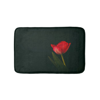 Single Red Tulip Bath Mat