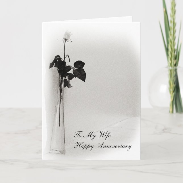 Single Rose Anniversary Card (Front)