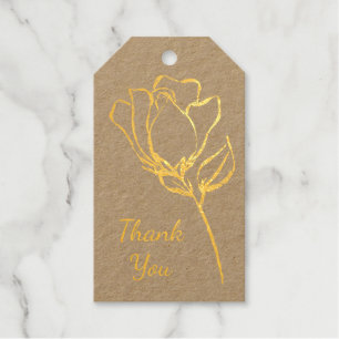 Single Rose Photo Template Wedding Thank You Gift Tags