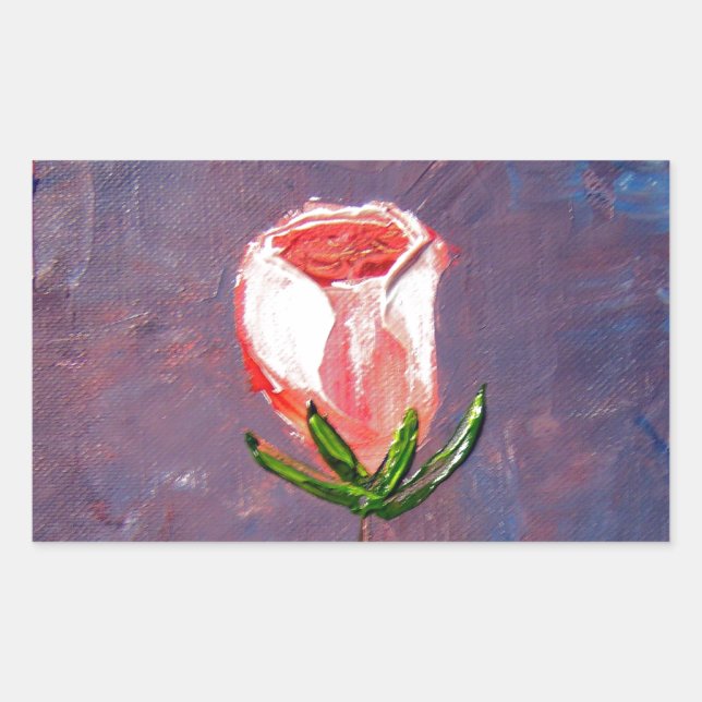 Single Rose Rectangular Sticker (Front)