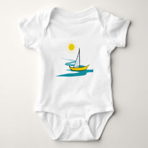 Single sailboat baby bodysuit
