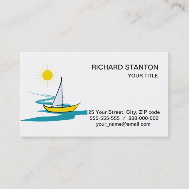 Single sailboat business card (Front)