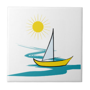Single sailboat tile
