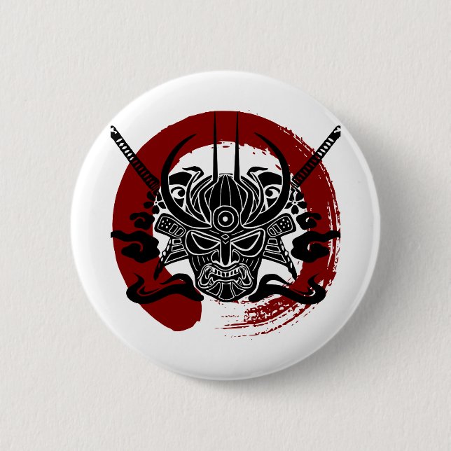 Single Samurai Enso Blood Circle 6 Cm Round Badge (Front)