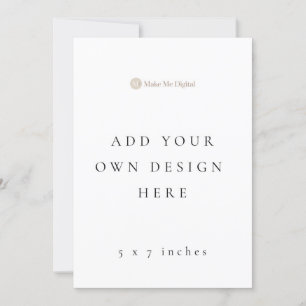 SINGLE SIDE 5 x 7 inch Invitation Card Portrait