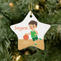 Single Sided Brunette Boy Basketball
