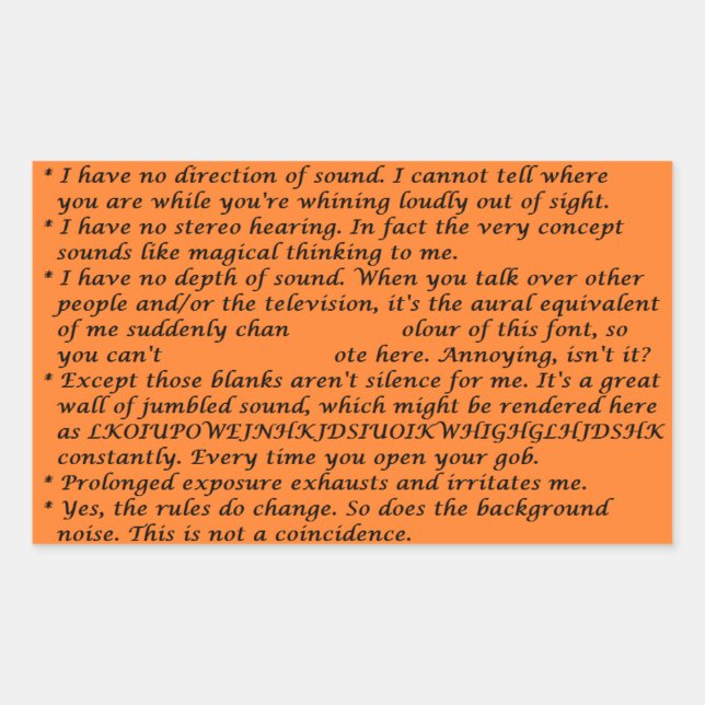 Single-Sided Deafness Crib Sheet Rectangular Sticker (Front)