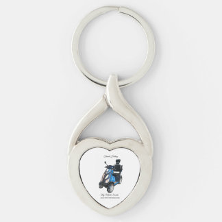 Single sided twisted heart keychain