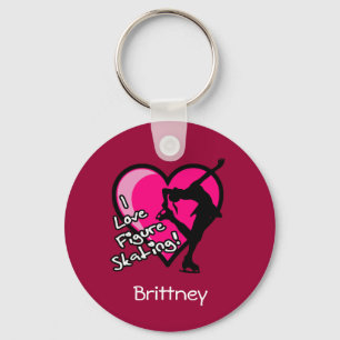 Single Skater, pink - Add Your Name KeyChain
