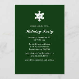 Single Snowflake Monogram Invitations