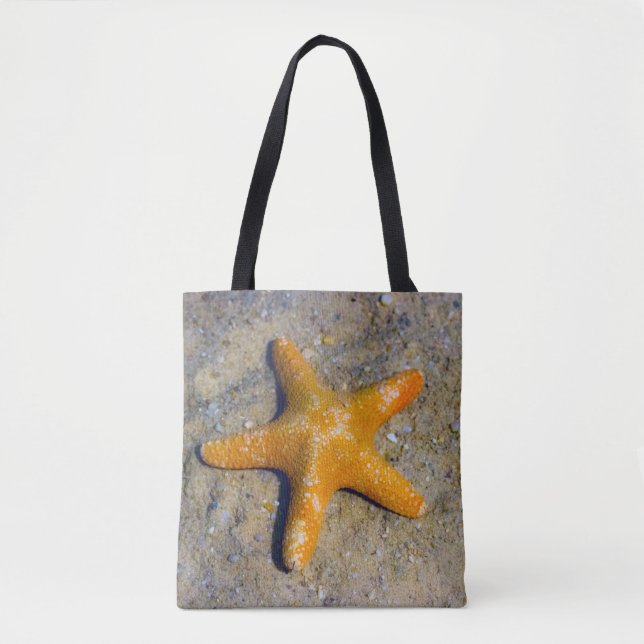Single Starfish in the Sand Tote Bag (Front)