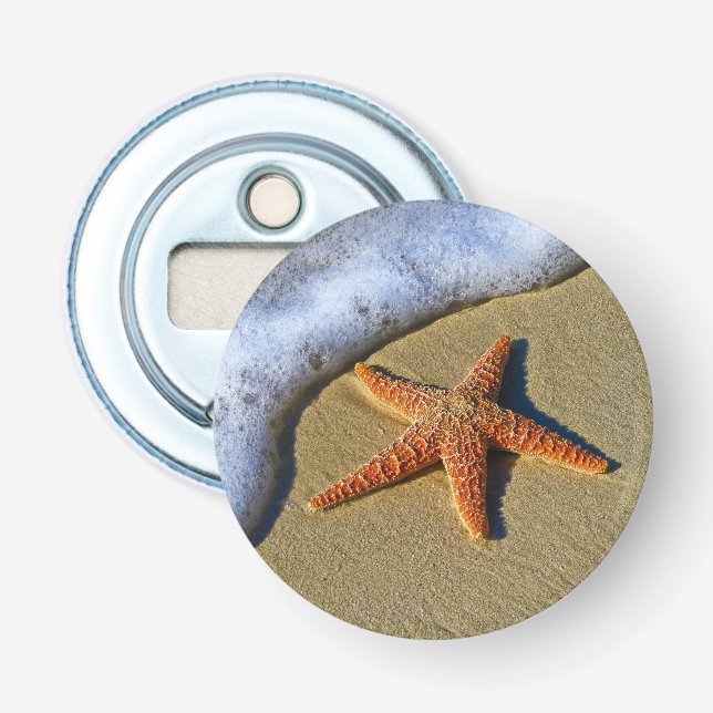 Single Starfish on Beach Bottle Opener (Front)