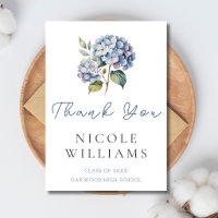 Single Stem Hydrangea Grad Thank You Card