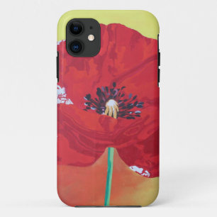 Single Stem Poppy On Red Green And Orange Backgrou Case-Mate iPhone Case