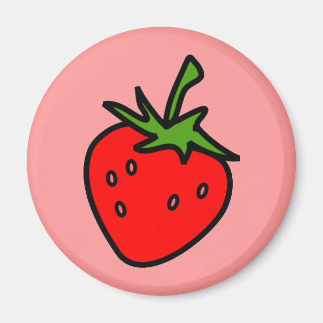 Single Strawberry fridge magnet (Front)