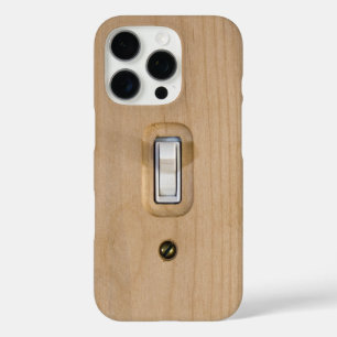 Single Switch Wooden Plate Close Up Photograph iPhone 16 Pro Case