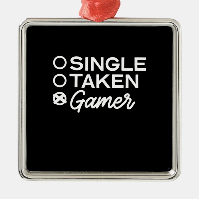Single Taken Gamer Metal Tree Decoration (Front)