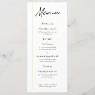 Single Thread of Gold Wedding Menu