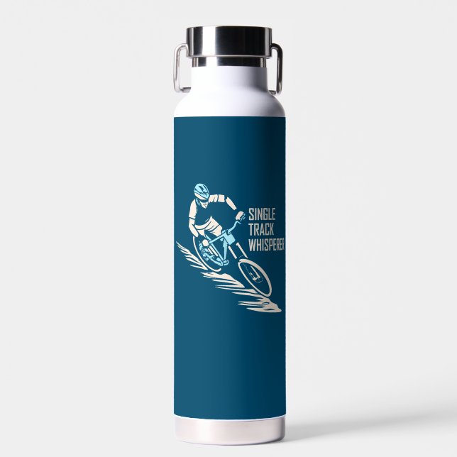 Single Track Whisperer Mountain Biking Water Bottle (Front)