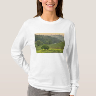 Single tree in agricultural farm field, Tuscany, T-Shirt