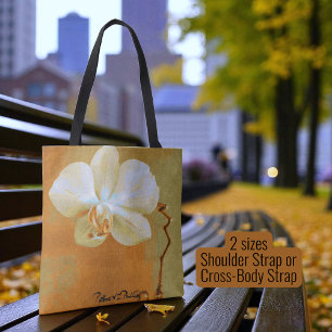 Single Tropical Orchid Flower Digital Sketch Tote Bag