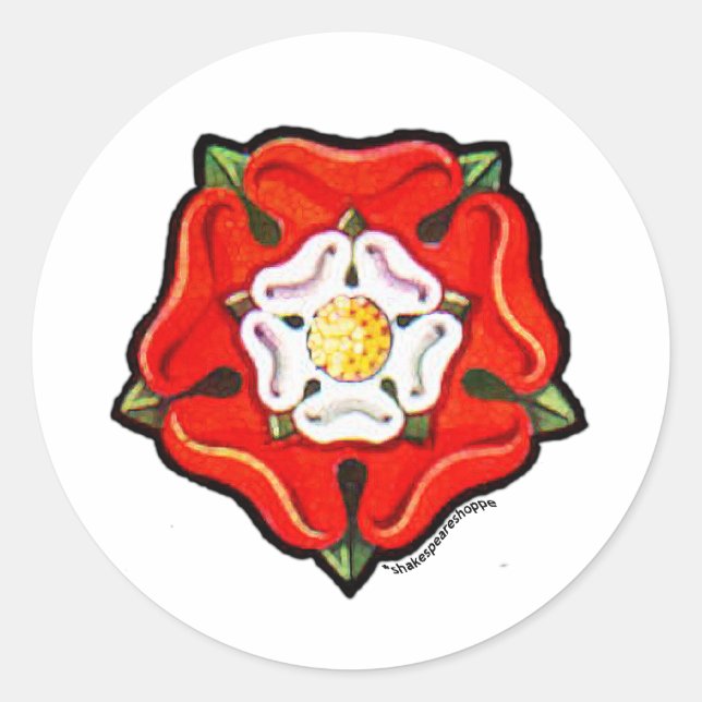 Single Tudor Rose Classic Round Sticker (Front)