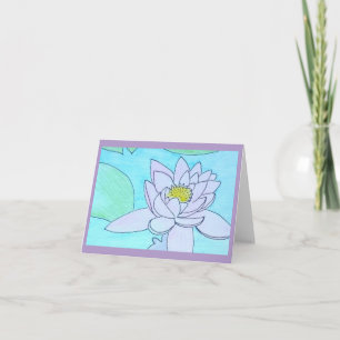 Single Water Lily Blank Greeting Card