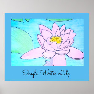 Single Water Lily Poster