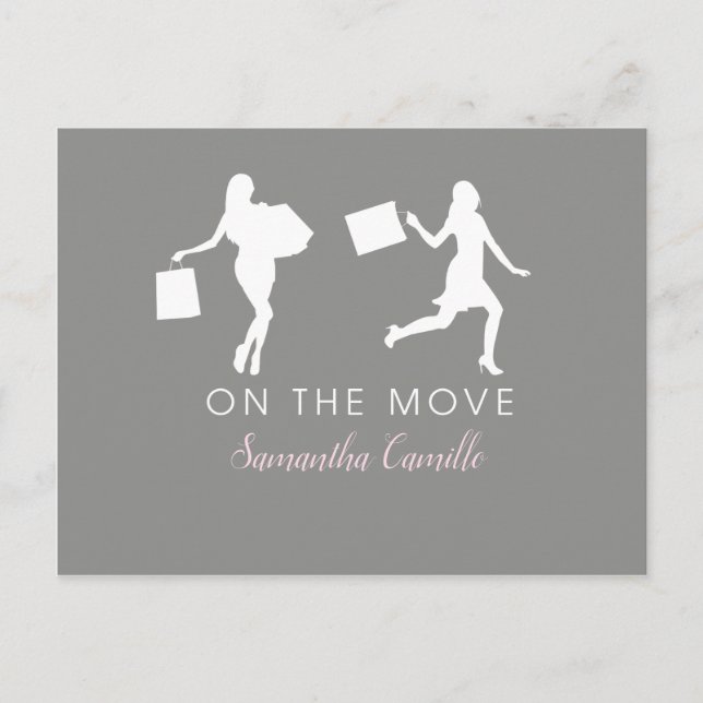 Single Woman Moving Announcement City Life Postcard (Front)