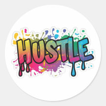 single word hustle sticker