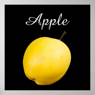 Single yellow apple poster