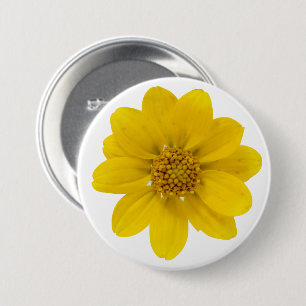Single Yellow Centred Wildflower Photograph 7.5 Cm Round Badge