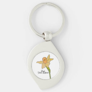 Single Yellow Daffodil Key Ring
